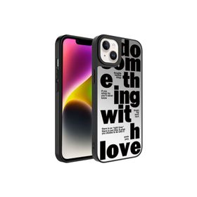 Zore Apple iPhone 14 Uyumlu Love Aynalı Desenli Kamera Korumalı Parlak Mirror Kapak Kılıf