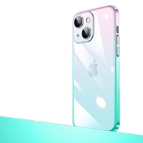 Zore Apple iPhone 14 Uyumlu Pembe Mavi Parlak Renk Geçişli Kamera Korumalı Senkron Kapak Kılıf