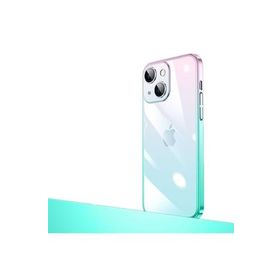 Zore Apple iPhone 14 Uyumlu Pembe Mavi Parlak Renk Geçişli Kamera Korumalı Senkron Kapak Kılıf