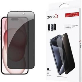 Zore Apple iPhone 15 Plus Uyumlu Anti Dust Privacy Temperli Ekran Koruyucu