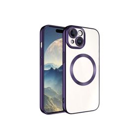 Zore Apple iPhone 15 Plus Uyumlu Derin Mor Magsafe Wireless Şarj Özellikli Setro Silikon Kılıf