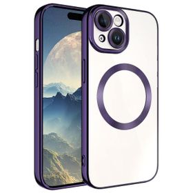 Zore Apple iPhone 15 Plus Uyumlu Derin Mor Magsafe Wireless Şarj Özellikli Setro Silikon Kılıf