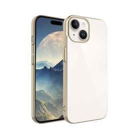 Zore Apple iPhone 15 Plus Uyumlu Gold Sert PC Renkli Çerçeveli Riksos Kapak Kılıf