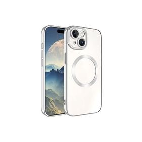 Zore Apple iPhone 15 Plus Uyumlu Gümüş Magsafe Wireless Şarj Özellikli Setro Silikon Kılıf