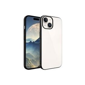 Zore Apple iPhone 15 Plus Uyumlu Siyah Sert PC Renkli Çerçeveli Riksos Kapak Kılıf