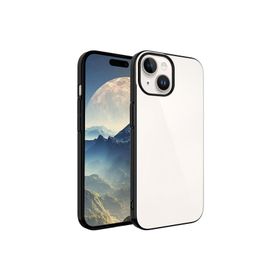 Zore Apple iPhone 15 Plus Uyumlu Siyah Sert PC Renkli Çerçeveli Riksos Kapak Kılıf