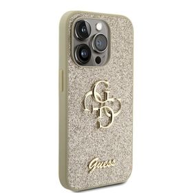 Zore Apple iPhone 15 Pro Guess Orijinal Lisanslı 4G Büyük Metal Logolu Glitter Kapak Kılıf