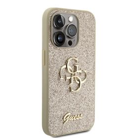 Zore Apple iPhone 15 Pro Guess Orijinal Lisanslı 4G Büyük Metal Logolu Glitter Kapak Kılıf