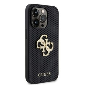 Zore Apple iPhone 15 Pro Guess Orijinal Lisanslı Delikli Yazı ve 4G Glitter Büyük Metal Logolu Kapak Kılıf
