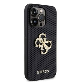 Zore Apple iPhone 15 Pro Guess Orijinal Lisanslı Delikli Yazı ve 4G Glitter Büyük Metal Logolu Kapak Kılıf