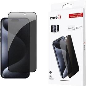 Zore Apple iPhone 15 Pro Max Uyumlu Anti Dust Privacy Temperli Ekran Koruyucu