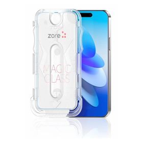 Zore Apple iPhone 15 Pro Max Uyumlu Kolay Uygulama Aparatlı 5D Magic Glass Cam Ekran Koruyucu