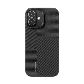 Zore Apple iPhone 16 Magsafe Şarj Özellikli Karbon Fiber Benks Montage ArmorAir Kevlar Kapak Siyah Kılıf