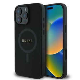 Zore Apple iPhone 16 Pro Guess Orijinal Lisanslı Magsafe Şarj Özellikli Yazı Logolu Saffiano Classic Kapak Kılıf