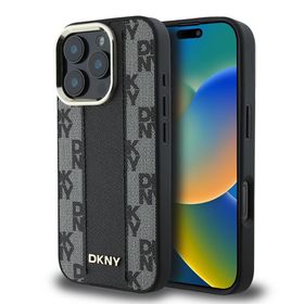 Zore Apple iPhone 16 Pro Max DKNY Orijinal Lisanslı Magsafe Şarj Özellikli 3D Yazılı Checkered Pattern Kapak Kılıf