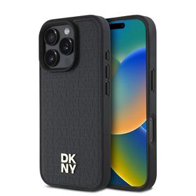 Zore Apple iPhone 16 Pro Max DKNY Orijinal Lisanslı Magsafe Şarj Özellikli 3D Yazılı Repeat Pattern Kapak Kılıf