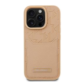 Zore Apple iPhone 16 Pro Max Karl Lagerfeld Orijinal Lisanslı KL Desenli Kartlıklı Monogram Kapak Kılıf