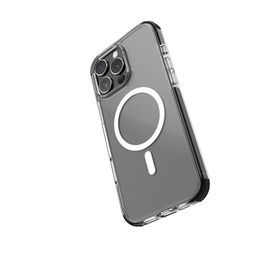 Zore Apple iPhone 16 Pro Max Magsafe Şarj Özellikli Airbag Tasarımlı Raptic Clear Serisi Şeffaf Kapak Siyah Kılıf