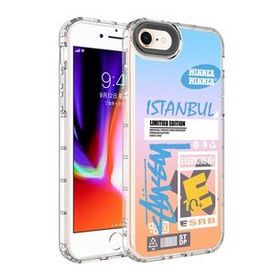 Zore Apple Iphone 7 Kamera Korumalı Renkli Desenli Sert Korn Silikon Cep Telefonu Kılıfı