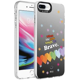 Zore Apple iPhone 7 Plus Desenli Silver Sert Kapak Kılıf