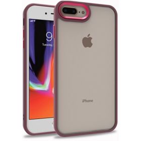 Zore Apple iPhone 7 Plus Electro Silikon Renkli Flora Kırmızı Kapak Kılıf