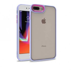 Zore Apple iPhone 7 Plus Electro Silikon Renkli Flora Kırmızı Kapak Kılıf
