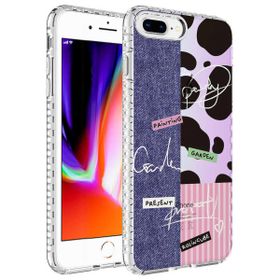 Zore Apple iPhone 8 Plus Airbag Kenarlı Renkli Desenli Silikon Elegans Kapak Kılıf