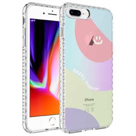 Zore Apple iPhone 8 Plus Airbag Kenarlı Renkli Desenli Silikon Elegans Kapak Kılıf