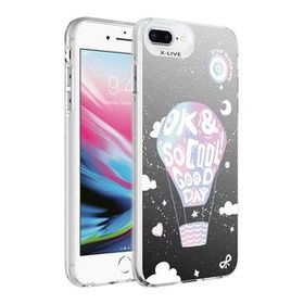 Zore Apple iPhone 8 Plus Desenli Silver Sert Kapak Kılıf