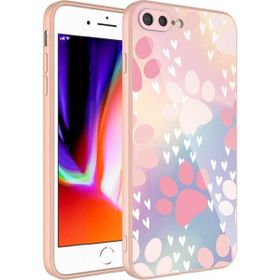 Zore Apple iPhone 8 Plus Kamera Korumalı Desenli Sert Silikon Epoksi Kapak Kılıf