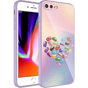 Zore Apple iPhone 8 Plus Kamera Korumalı Desenli Sert Silikon Epoksi Kapak Kılıf