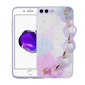 Zore Apple Iphone 8 Plus Simli Desenli El Askılı Tutacaklı Elsa Silikon Cep Telefonu Kılıfı