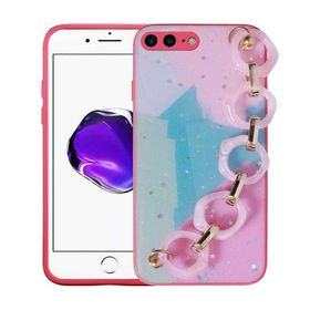 Zore Apple Iphone 8 Plus Simli Desenli El Askılı Tutacaklı Elsa Silikon Cep Telefonu Kılıfı