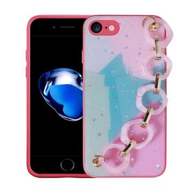 Zore Apple iPhone SE 2020 Simli Desenli El Askılı Tutacaklı Elsa Silikon Kılıf