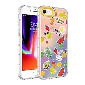 Zore Apple iPhone SE 2022 Kamera Korumalı Renkli Desenli Sert Silikon Zore Korn Kılıf