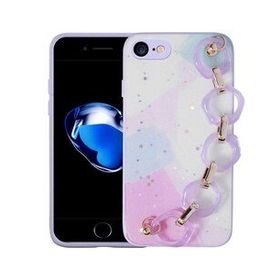 Zore Apple iPhone SE 2022 Simli Desenli El Askılı Tutacaklı Elsa Silikon Kılıf
