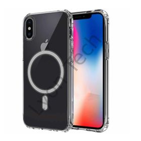 Zore Apple iPhone X Magsafe Şarj Özellikli Şeffaf Sert PC Embos Kapak Kılıf