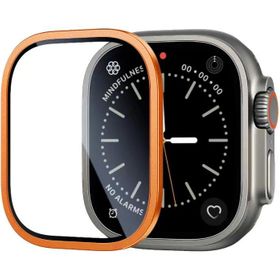 Zore Apple Watch Ultra 49 mm ALM-01 Metal Çerçeveli Turuncu Ekran Koruyucu