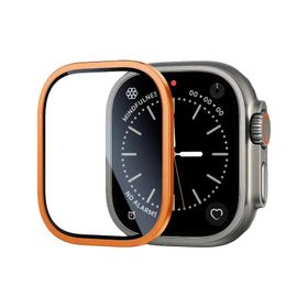 Zore Apple Watch Ultra 49 mm ALM-01 Metal Çerçeveli Turuncu Ekran Koruyucu
