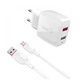 Zore Casper VIA F1 Zore Vest Micro 2 in 1 2.4A Hızlı Şarj Seti