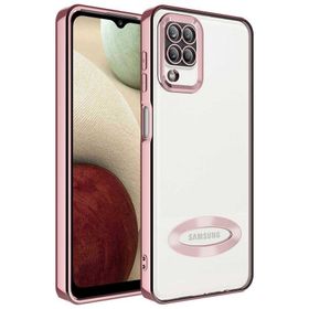 Zore Galaxy A12 Kamera Korumalı Logo Gösteren Omega Kapak Kılıf