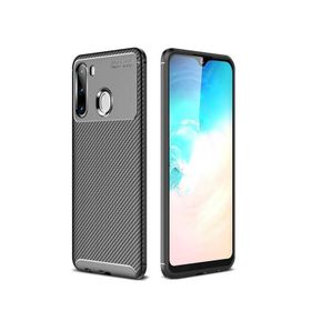 Zore Galaxy A21 Karbon Tasarım Negro Silikon Cep Telefonu Kılıfı
