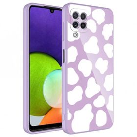 Zore Galaxy A22 4G Kamera Korumalı Desenli Sert Silikon Epoksi Kapak Kılıf