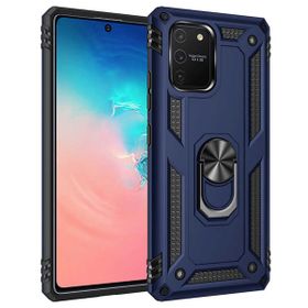 Zore Galaxy A91 S10 Lite Vega Yüzüklü Standlı Zırh Lacivert Kılıf