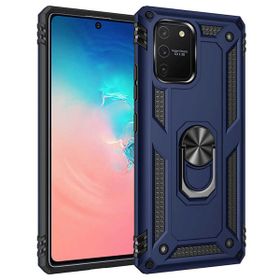 Zore Galaxy A91 S10 Lite Vega Yüzüklü Standlı Zırh Lacivert Kılıf