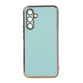 Zore Galaxy M14 Mor Bark Kenarları Altın Renk Kılıf