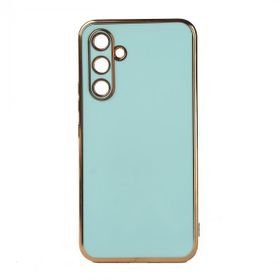 Zore Galaxy M14 Mor Bark Kenarları Altın Renk Kılıf