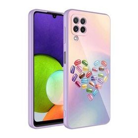 Zore Galaxy M22 Kamera Korumalı Desenli Sert Silikon Epoksi Kapak Kılıf