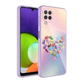 Zore Galaxy M22 Kamera Korumalı Desenli Sert Silikon Epoksi Kapak Kılıf