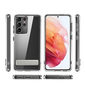Zore Galaxy S21 Ultra Standlı Şeffaf Silikon L-Stand Kapak Kılıf